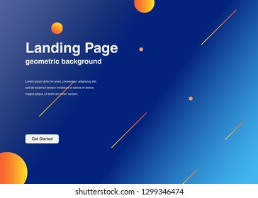 Minimal geometric background Dynamic shapes composition for landing page