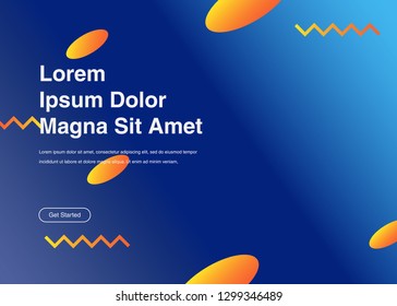 Minimal geometric background Dynamic shapes composition for landing page