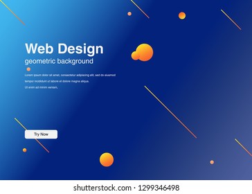 Minimal geometric background Dynamic shapes composition for landing page