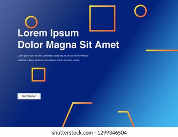 Minimal geometric background Dynamic shapes composition for landing page