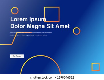 Minimal geometric background Dynamic shapes composition for landing page