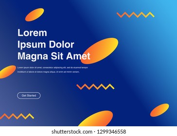 Minimal geometric background Dynamic shapes composition for landing page