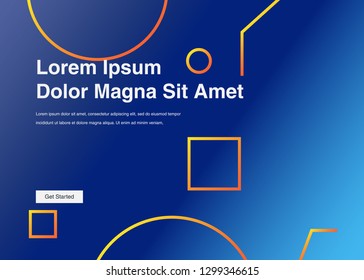 Minimal geometric background Dynamic shapes composition for landing page