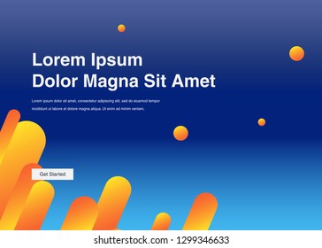 Minimal geometric background Dynamic shapes composition for landing page