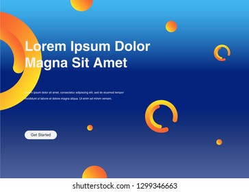 Minimal geometric background Dynamic shapes composition for landing page