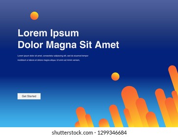Minimal geometric background Dynamic shapes composition for landing page