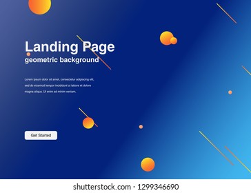 Minimal geometric background Dynamic shapes composition for landing page
