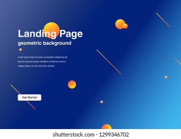 Minimal geometric background Dynamic shapes composition for landing page