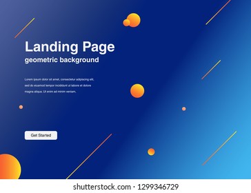 Minimal geometric background Dynamic shapes composition for landing page