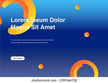 Minimal geometric background Dynamic shapes composition for landing page