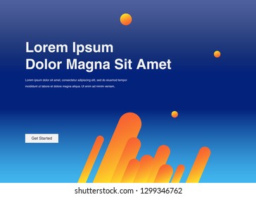Minimal geometric background Dynamic shapes composition for landing page