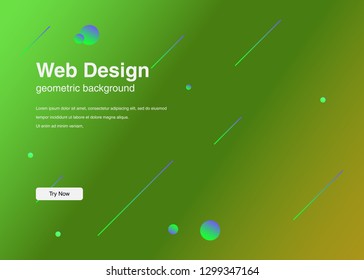 Minimal geometric background Dynamic shapes composition for landing page
