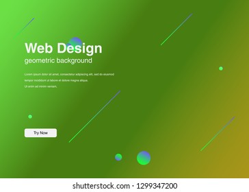 Minimal geometric background Dynamic shapes composition for landing page