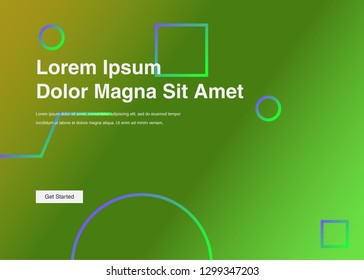 Minimal geometric background Dynamic shapes composition for landing page