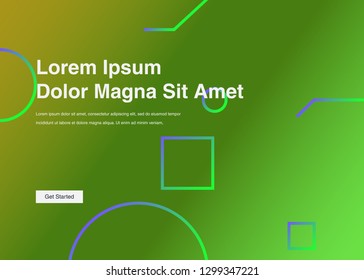 Minimal geometric background Dynamic shapes composition for landing page
