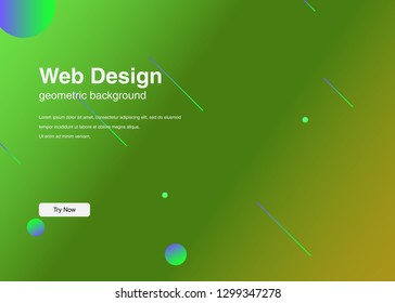 Minimal geometric background Dynamic shapes composition for landing page