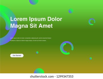 Minimal geometric background Dynamic shapes composition for landing page