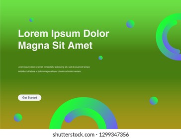 Minimal geometric background Dynamic shapes composition for landing page