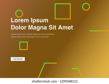 Minimal geometric background Dynamic shapes composition for landing page