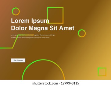 Minimal geometric background Dynamic shapes composition for landing page