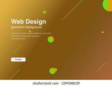 Minimal geometric background Dynamic shapes composition for landing page