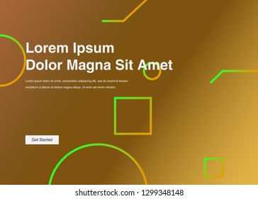 Minimal geometric background Dynamic shapes composition for landing page