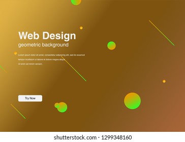 Minimal geometric background Dynamic shapes composition for landing page