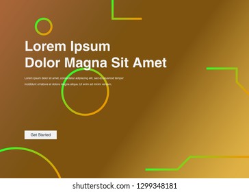 Minimal geometric background Dynamic shapes composition for landing page