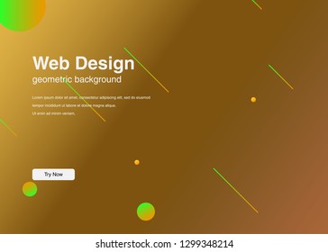 Minimal geometric background Dynamic shapes composition for landing page