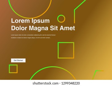 Minimal geometric background Dynamic shapes composition for landing page