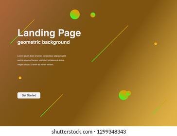 Minimal geometric background Dynamic shapes composition for landing page