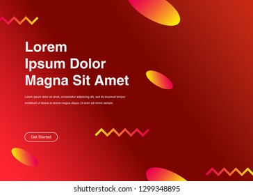 Minimal geometric background Dynamic shapes composition for landing page