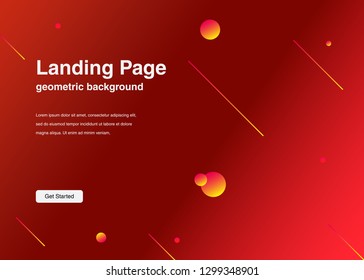 Minimal geometric background Dynamic shapes composition for landing page