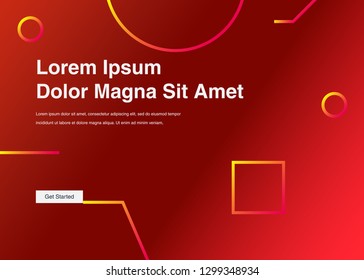 Minimal geometric background Dynamic shapes composition for landing page