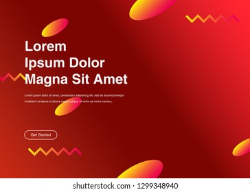 Minimal geometric background Dynamic shapes composition for landing page