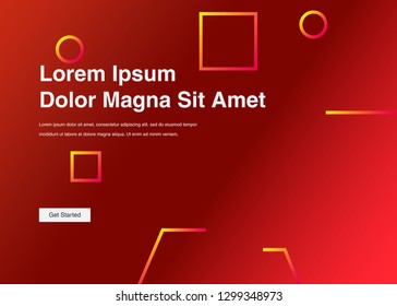 Minimal geometric background Dynamic shapes composition for landing page