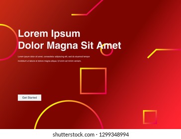 Minimal geometric background Dynamic shapes composition for landing page