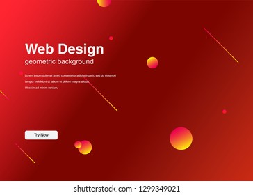 Minimal geometric background Dynamic shapes composition for landing page