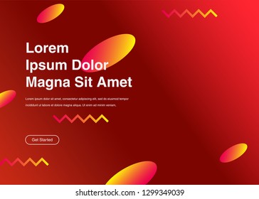 Minimal geometric background Dynamic shapes composition for landing page