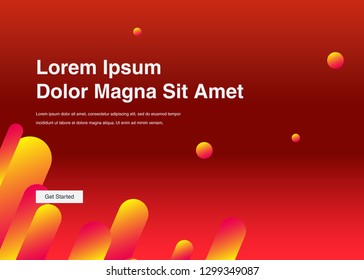 Minimal geometric background Dynamic shapes composition for landing page