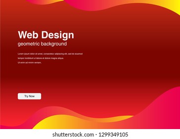 Minimal geometric background Dynamic shapes composition for landing page