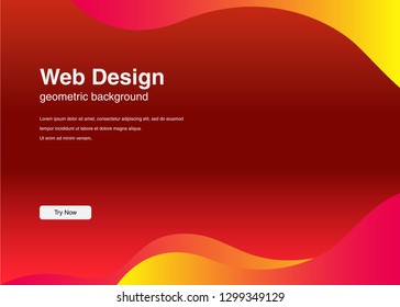 Minimal geometric background Dynamic shapes composition for landing page