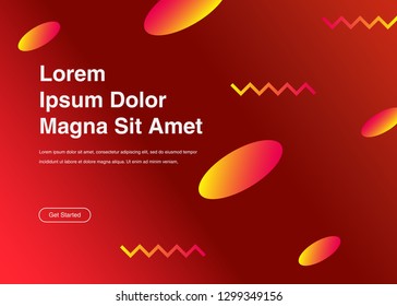 Minimal geometric background Dynamic shapes composition for landing page