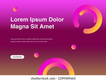 Minimal geometric background Dynamic shapes composition for landing page