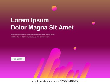 Minimal geometric background Dynamic shapes composition for landing page