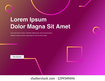 Minimal geometric background Dynamic shapes composition for landing page