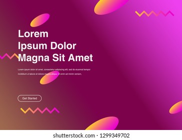 Minimal geometric background Dynamic shapes composition for landing page