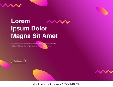 Minimal geometric background Dynamic shapes composition for landing page