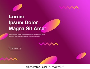 Minimal geometric background Dynamic shapes composition for landing page