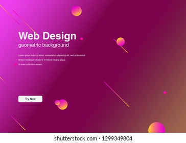 Minimal geometric background Dynamic shapes composition for landing page